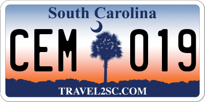 SC license plate CEM019