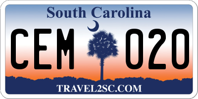 SC license plate CEM020