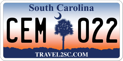 SC license plate CEM022