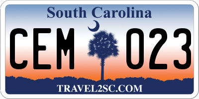 SC license plate CEM023