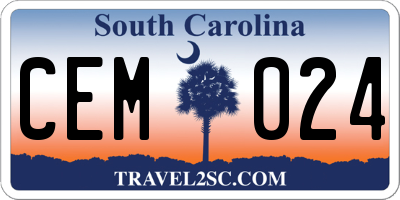 SC license plate CEM024