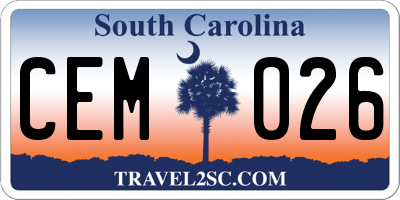 SC license plate CEM026