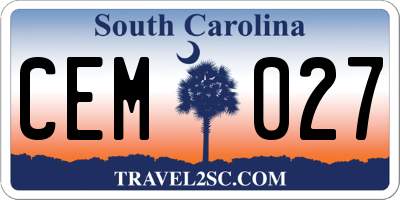 SC license plate CEM027