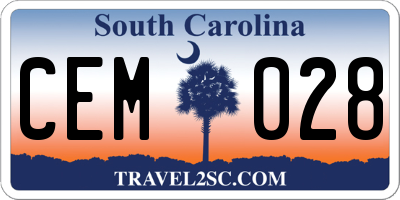 SC license plate CEM028