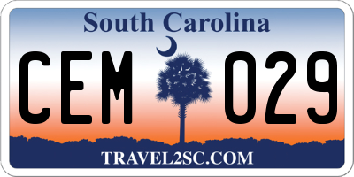SC license plate CEM029