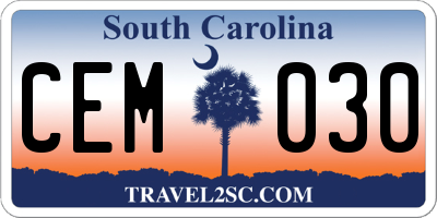 SC license plate CEM030