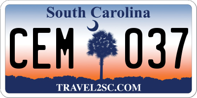 SC license plate CEM037
