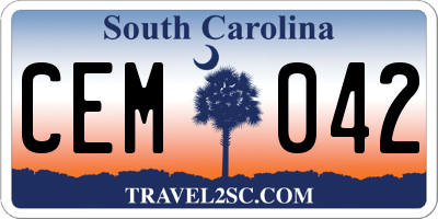 SC license plate CEM042