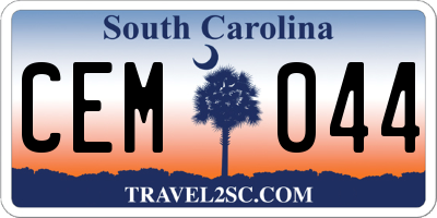 SC license plate CEM044