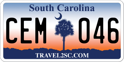 SC license plate CEM046