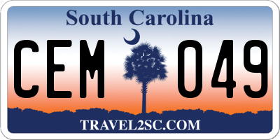 SC license plate CEM049