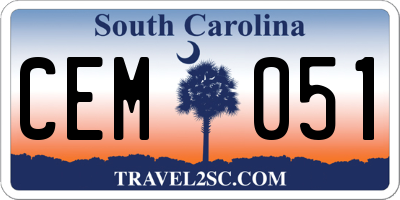 SC license plate CEM051