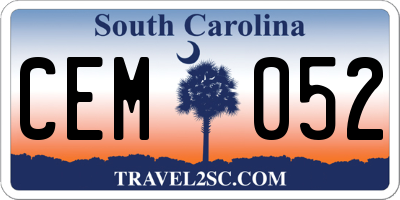 SC license plate CEM052