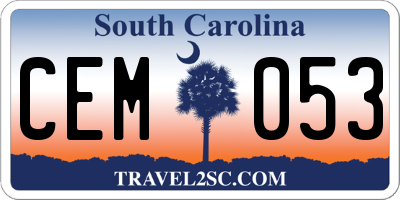 SC license plate CEM053