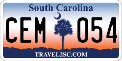 SC license plate CEM054