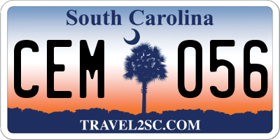 SC license plate CEM056