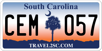 SC license plate CEM057