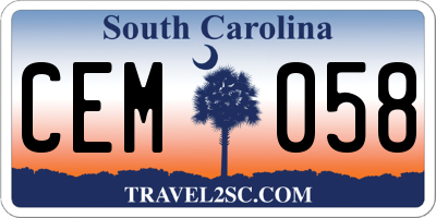 SC license plate CEM058