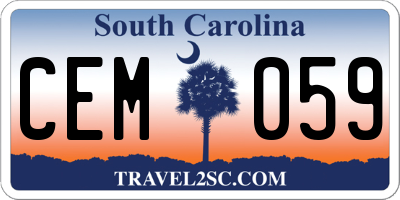 SC license plate CEM059