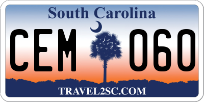 SC license plate CEM060