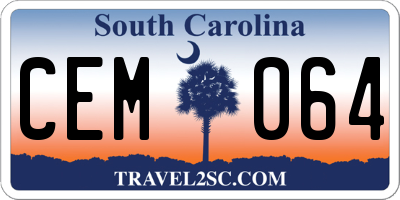 SC license plate CEM064