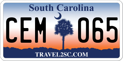 SC license plate CEM065