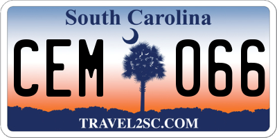 SC license plate CEM066