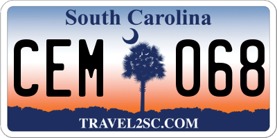 SC license plate CEM068