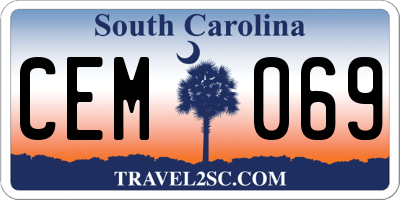 SC license plate CEM069