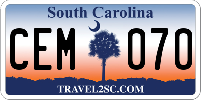 SC license plate CEM070