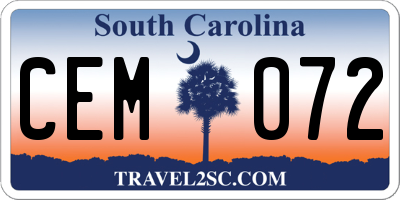 SC license plate CEM072