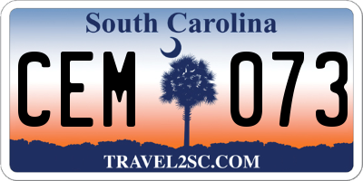 SC license plate CEM073