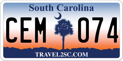 SC license plate CEM074