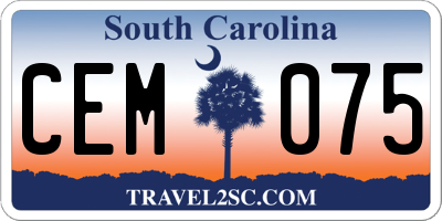 SC license plate CEM075