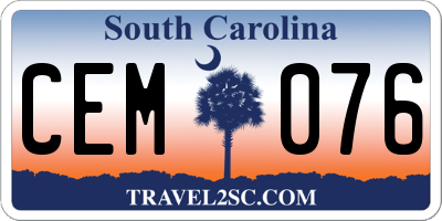 SC license plate CEM076