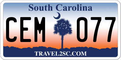 SC license plate CEM077