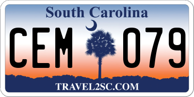 SC license plate CEM079