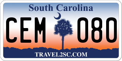 SC license plate CEM080