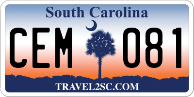 SC license plate CEM081