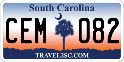 SC license plate CEM082