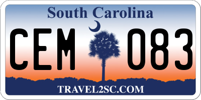 SC license plate CEM083