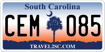 SC license plate CEM085