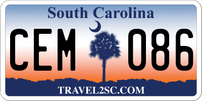SC license plate CEM086