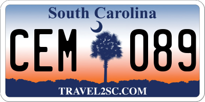 SC license plate CEM089