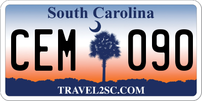 SC license plate CEM090