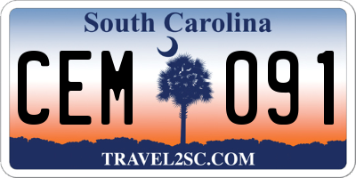 SC license plate CEM091
