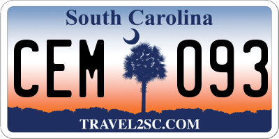 SC license plate CEM093