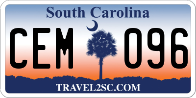 SC license plate CEM096