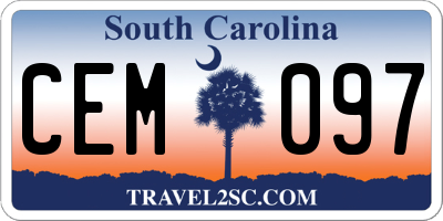 SC license plate CEM097