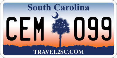 SC license plate CEM099